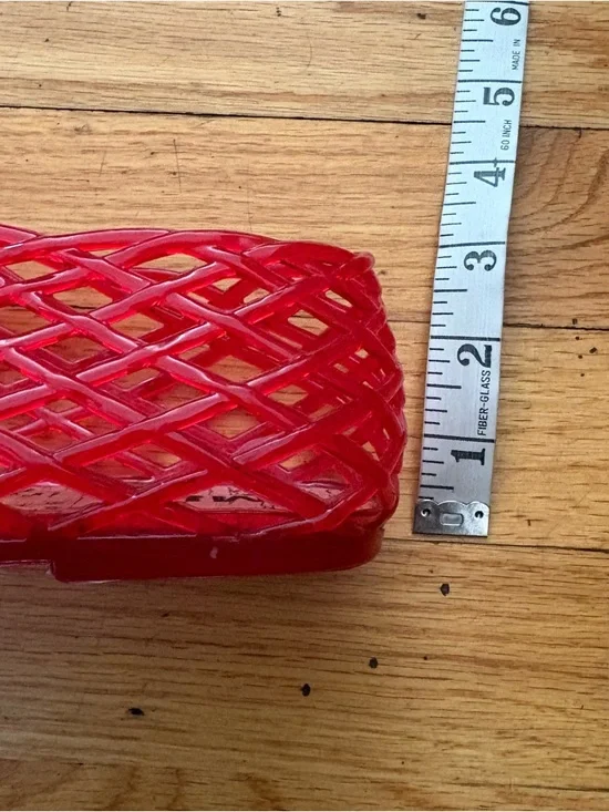 MIA Red Jelly Flats Woven Cage Slip On Square Toe Size 7 - Picture 2 of 5